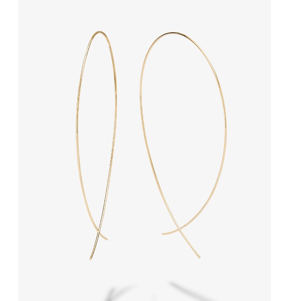 Lana Jewelry Large Yellow Gold Upside down Hoops